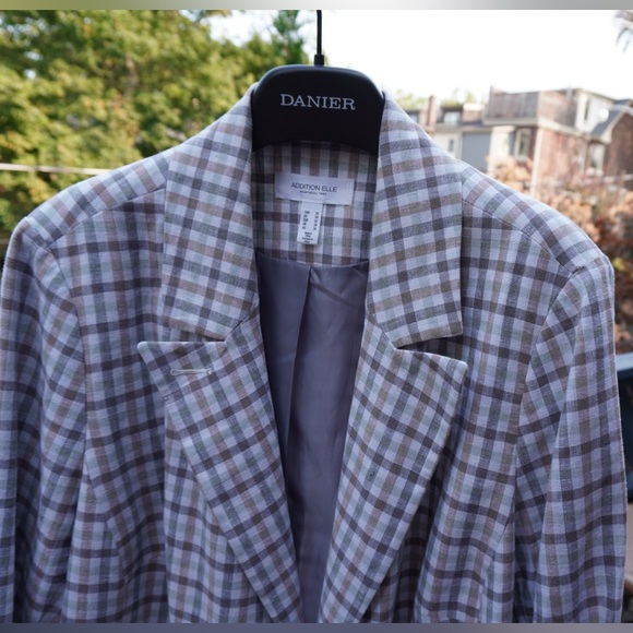 Addition Elle Plaid Boyfriend Blazer Plus Size Pastel Colours - Picture 6 of 11